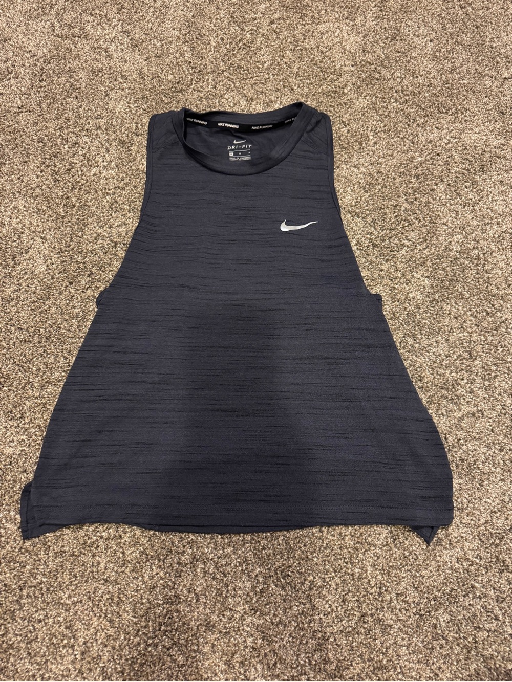 Nike Women's Black Sleeveless Dri-FIT Training Tank with White Swoosh